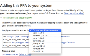 PPA Choice of Ubuntu Flavor